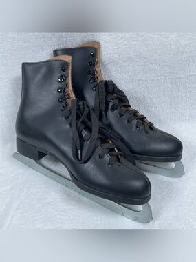 Lake Placid Flyer Aerflyte Ice Skates Mens Size 11 Water Resistant Leather Lined
